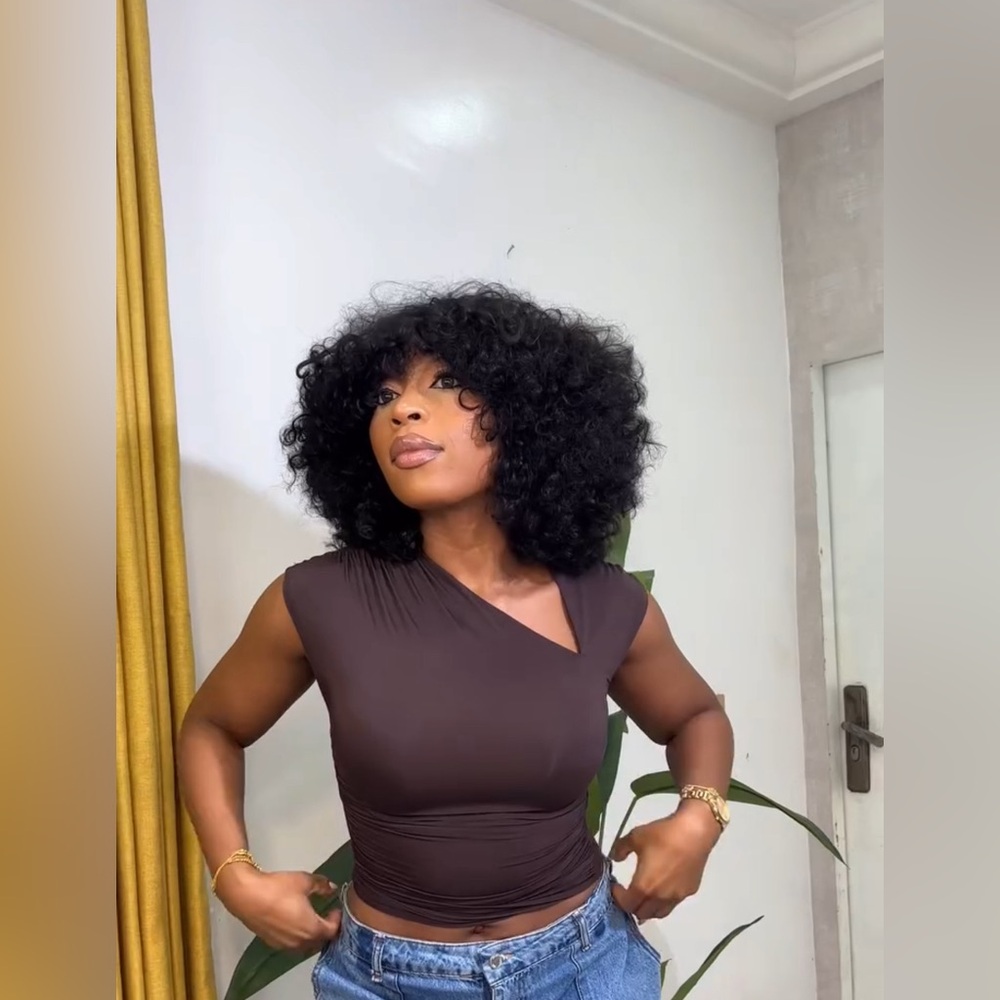 Luxury thick sdd curly fringe human hair wig